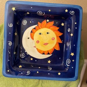 Hausenware Inc Celestial Moon and Sun 2002 Dish Plate